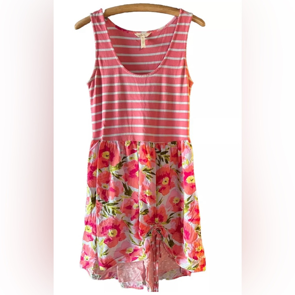 Matilda Jane Dress Womens Macaron Pink Stripe Floral Sleeveless Sz M Cottagecore - Picture 2 of 6